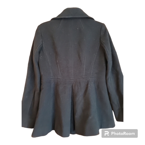 London Fog PM womens double breasted pea coat wool/nylon w full lining black - Picture 3 of 12